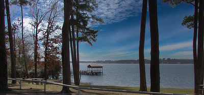 View from a waterside park at Lake Tyler in East Texas