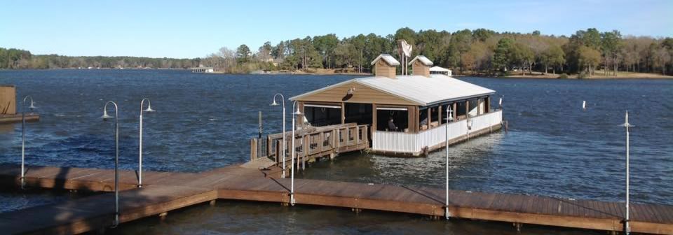 The fishing barge at The Boulders at Lake Tyler