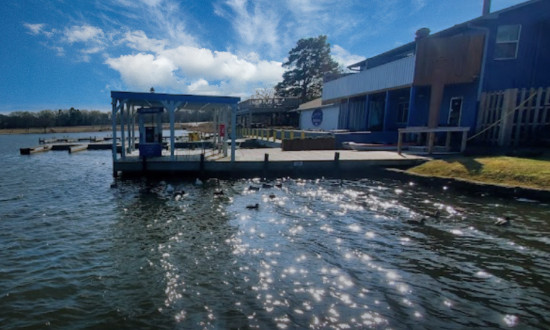 Dock area at the Lake Tyler Marina Resort in East Texas