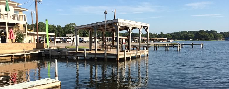 Docking facilities at the Lake Tyler Marina Resort
